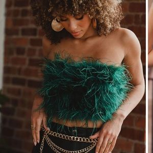 Feather Green Tube Top by 12th Tribe